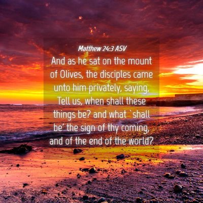 Picture 04 - Matthew 24:3 ASV - And as he sat on the mount of Olives, the - Bible Verse Picture