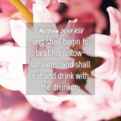 Picture 04 - Matthew 24:49 ASV - and shall begin to beat his fellow-servants, and - Bible Verse Picture