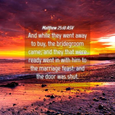 Picture 04 - Matthew 25:10 ASV - And while they went away to buy, the bridegroom - Bible Verse Picture