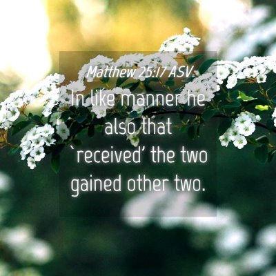 Picture 04 - Matthew 25:17 ASV - In like manner he also that `received' the two - Bible Verse Picture