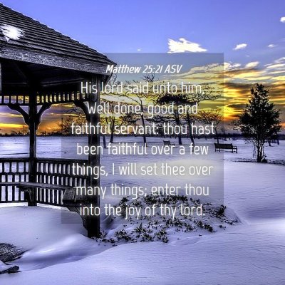 Picture 04 - Matthew 25:21 ASV - His lord said unto him, Well done, good and - Bible Verse Picture