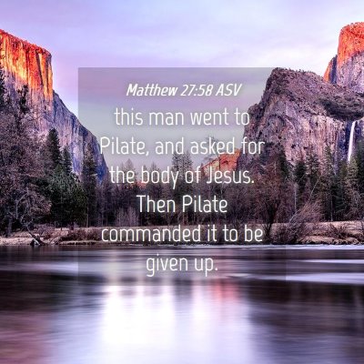Picture 04 - Matthew 27:58 ASV - this man went to Pilate, and asked for the body - Bible Verse Picture