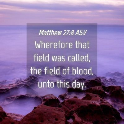 Picture 04 - Matthew 27:8 ASV - Wherefore that field was called, the field of - Bible Verse Picture