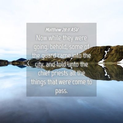 Picture 04 - Matthew 28:11 ASV - Now while they were going, behold, some of the - Bible Verse Picture