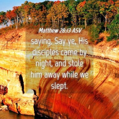 Picture 04 - Matthew 28:13 ASV - saying, Say ye, His disciples came by night, and - Bible Verse Picture