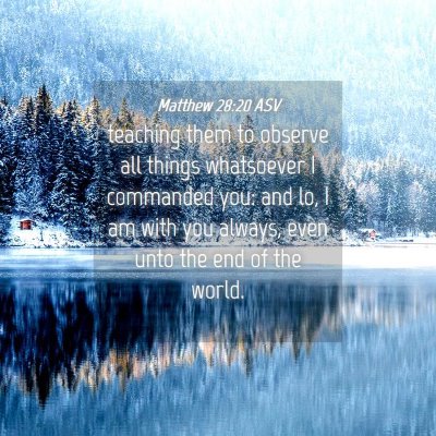 Picture 04 - Matthew 28:20 ASV - teaching them to observe all things whatsoever I - Bible Verse Picture