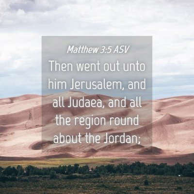 Picture 04 - Matthew 3:5 ASV - Then went out unto him Jerusalem, and all Judaea, - Bible Verse Picture