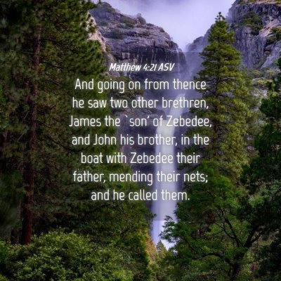 Picture 04 - Matthew 4:21 ASV - And going on from thence he saw two other - Bible Verse Picture