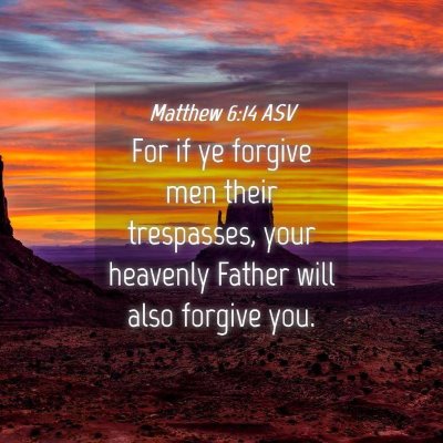 Picture 04 - Matthew 6:14 ASV - For if ye forgive men their trespasses, your - Bible Verse Picture