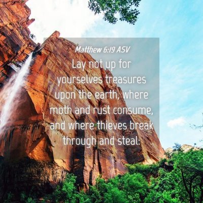 Picture 04 - Matthew 6:19 ASV - Lay not up for yourselves treasures upon the - Bible Verse Picture