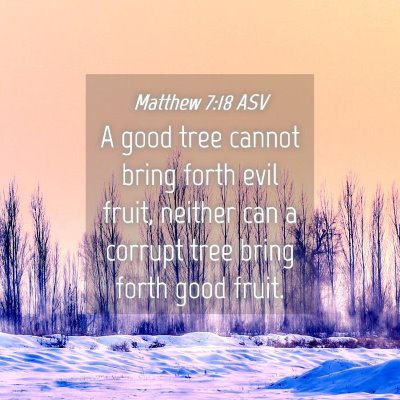 Picture 04 - Matthew 7:18 ASV - A good tree cannot bring forth evil fruit, - Bible Verse Picture
