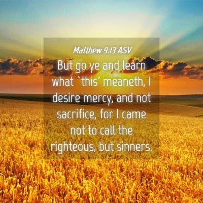 Picture 04 - Matthew 9:13 ASV - But go ye and learn what `this' meaneth, I desire - Bible Verse Picture