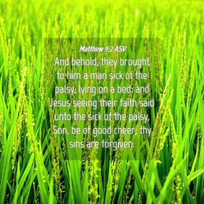Picture 04 - Matthew 9:2 ASV - And behold, they brought to him a man sick of the - Bible Verse Picture