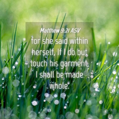 Picture 04 - Matthew 9:21 ASV - for she said within herself, If I do but touch - Bible Verse Picture