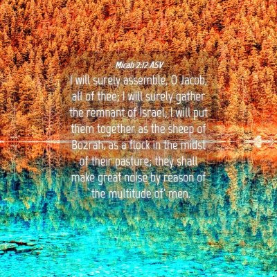 Picture 04 - Micah 2:12 ASV - I will surely assemble, O Jacob, all of thee; I - Bible Verse Picture