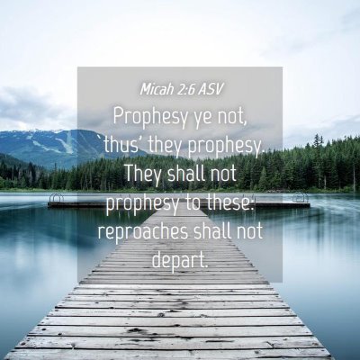 Picture 04 - Micah 2:6 ASV - Prophesy ye not, `thus' they prophesy. They shall - Bible Verse Picture