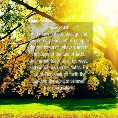 Picture 04 - Micah 4:2 ASV - And many nations shall go and say, Come ye, and - Bible Verse Picture