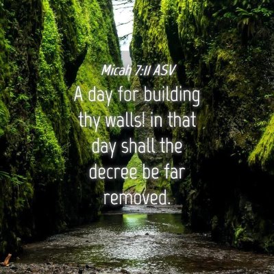 Picture 04 - Micah 7:11 ASV - A day for building thy walls! in that day shall - Bible Verse Picture