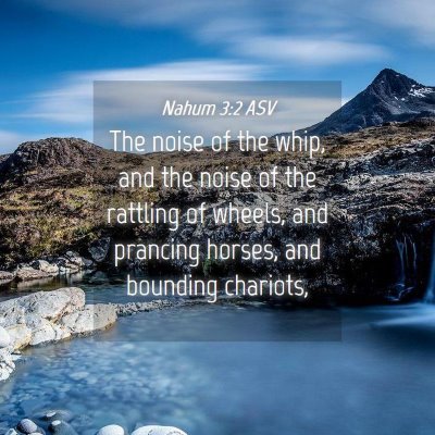 Picture 04 - Nahum 3:2 ASV - The noise of the whip, and the noise of the - Bible Verse Picture