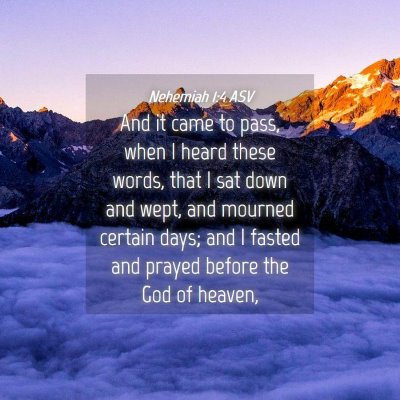 Picture 04 - Nehemiah 1:4 ASV - And it came to pass, when I heard these words, - Bible Verse Picture