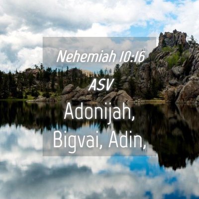 Picture 04 - Nehemiah 10:16 ASV - Adonijah, Bigvai, - Bible Verse Picture
