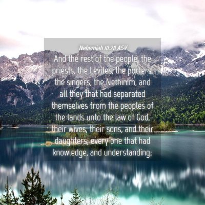 Picture 04 - Nehemiah 10:28 ASV - And the rest of the people, the priests, the - Bible Verse Picture