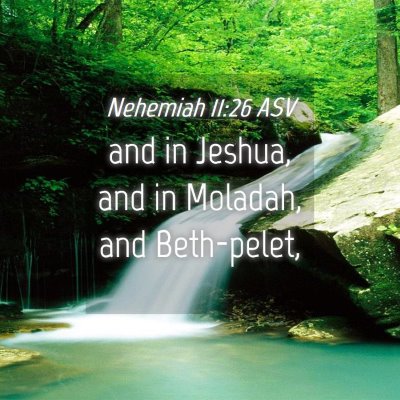 Picture 04 - Nehemiah 11:26 ASV - and in Jeshua, and in Moladah, and - Bible Verse Picture