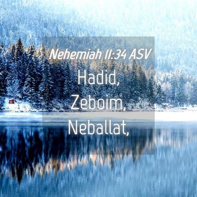Picture 04 - Nehemiah 11:34 ASV - Hadid, Zeboim, - Bible Verse Picture
