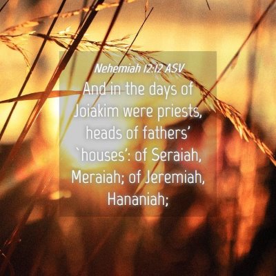 Picture 04 - Nehemiah 12:12 ASV - And in the days of Joiakim were priests, heads of - Bible Verse Picture
