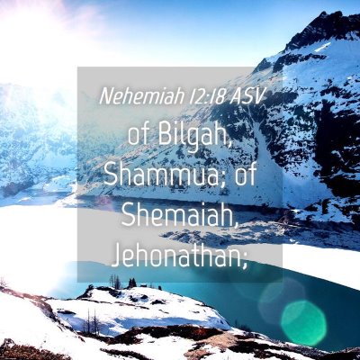 Picture 04 - Nehemiah 12:18 ASV - of Bilgah, Shammua; of Shemaiah, - Bible Verse Picture