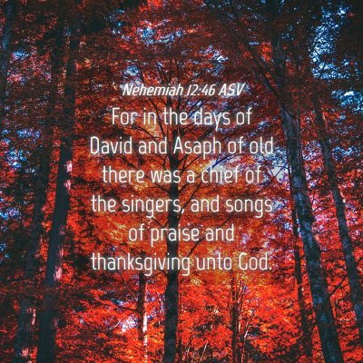 Picture 04 - Nehemiah 12:46 ASV - For in the days of David and Asaph of old there - Bible Verse Picture