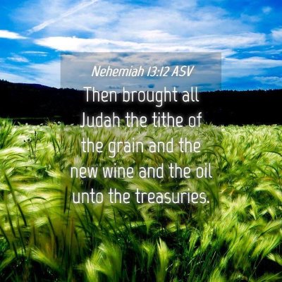 Picture 04 - Nehemiah 13:12 ASV - Then brought all Judah the tithe of the grain and - Bible Verse Picture