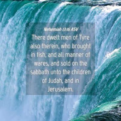 Picture 04 - Nehemiah 13:16 ASV - There dwelt men of Tyre also therein, who brought - Bible Verse Picture