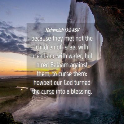 Picture 04 - Nehemiah 13:2 ASV - because they met not the children of Israel with - Bible Verse Picture