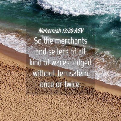 Picture 04 - Nehemiah 13:20 ASV - So the merchants and sellers of all kind of wares - Bible Verse Picture