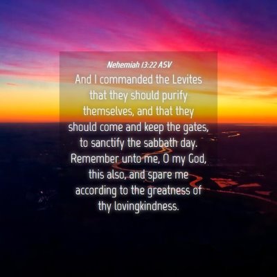 Picture 04 - Nehemiah 13:22 ASV - And I commanded the Levites that they should - Bible Verse Picture