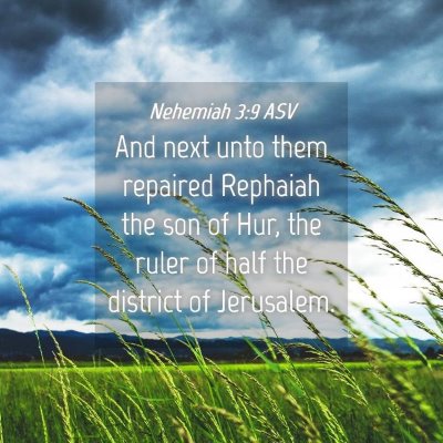 Picture 04 - Nehemiah 3:9 ASV - And next unto them repaired Rephaiah the son of - Bible Verse Picture