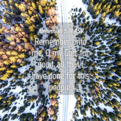 Picture 04 - Nehemiah 5:19 ASV - Remember unto me, O my God, for good, all that I - Bible Verse Picture