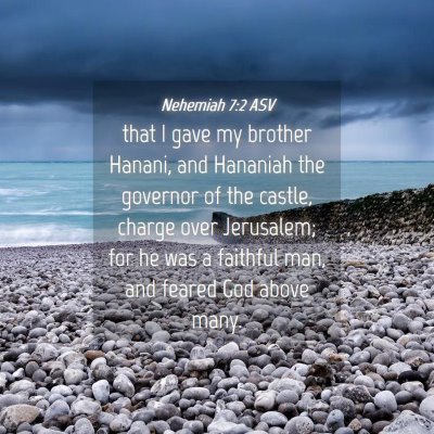 Picture 04 - Nehemiah 7:2 ASV - that I gave my brother Hanani, and Hananiah the - Bible Verse Picture