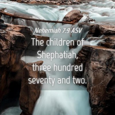 Picture 04 - Nehemiah 7:9 ASV - The children of Shephatiah, three hundred seventy - Bible Verse Picture