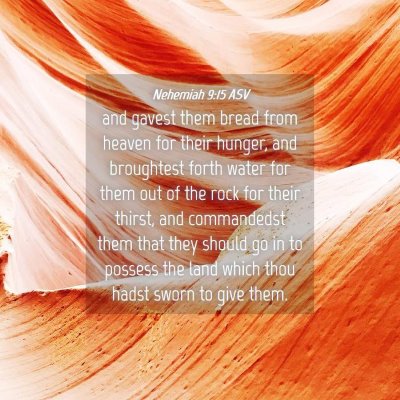 Picture 04 - Nehemiah 9:15 ASV - and gavest them bread from heaven for their - Bible Verse Picture