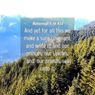 Picture 04 - Nehemiah 9:38 ASV - And yet for all this we make a sure covenant, and - Bible Verse Picture