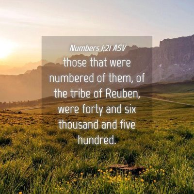 Picture 04 - Numbers 1:21 ASV - those that were numbered of them, of the tribe of - Bible Verse Picture