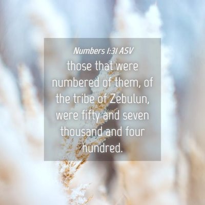 Picture 04 - Numbers 1:31 ASV - those that were numbered of them, of the tribe of - Bible Verse Picture