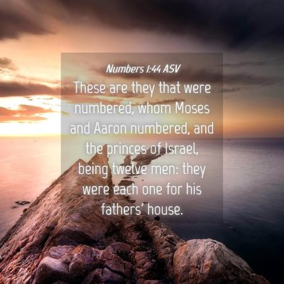 Picture 04 - Numbers 1:44 ASV - These are they that were numbered, whom Moses and - Bible Verse Picture