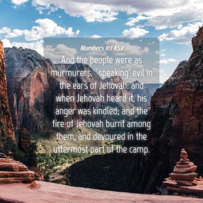 Picture 04 - Numbers 11:1 ASV - And the people were as murmurers, `speaking' evil - Bible Verse Picture