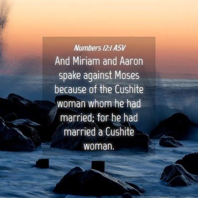 Picture 04 - Numbers 12:1 ASV - And Miriam and Aaron spake against Moses because - Bible Verse Picture