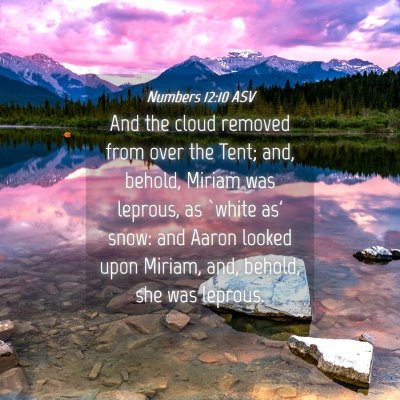 Picture 04 - Numbers 12:10 ASV - And the cloud removed from over the Tent; and, - Bible Verse Picture