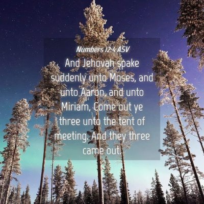 Picture 04 - Numbers 12:4 ASV - And Jehovah spake suddenly unto Moses, and unto - Bible Verse Picture