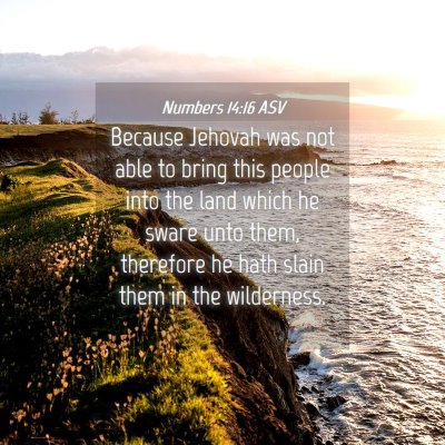 Picture 04 - Numbers 14:16 ASV - Because Jehovah was not able to bring this people - Bible Verse Picture